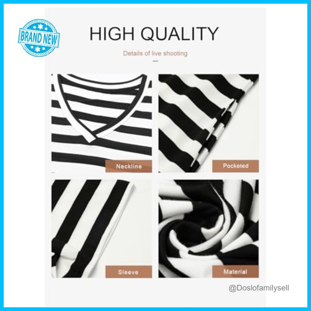 Striped Maxi Dress Casual Chic Split Side Summer T-Shirt Style Trendy View 5